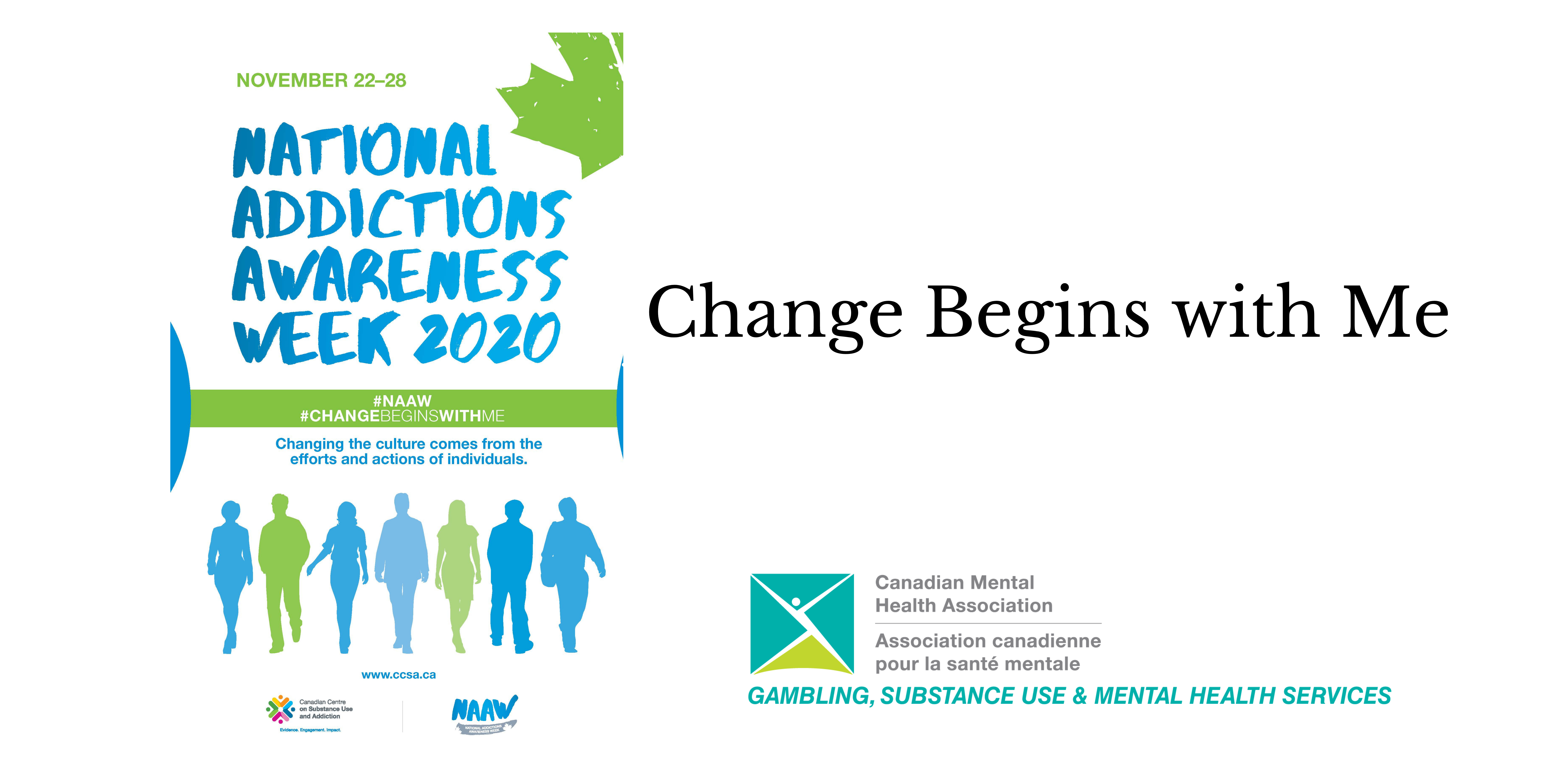 National Addictions Awareness Week November 22 to 28. CMHA Simcoe County